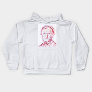 Richard Wagner Portrait | Richard Wagner Artwork | Line Art Kids Hoodie